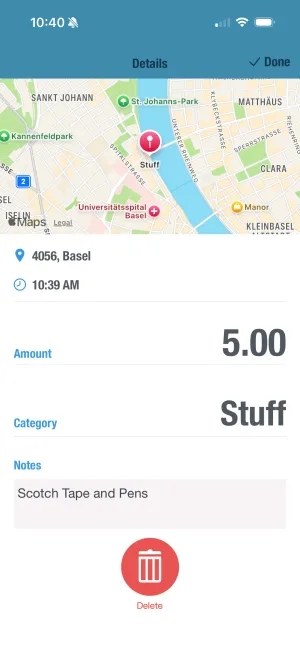 Expense Notes screenshot 1